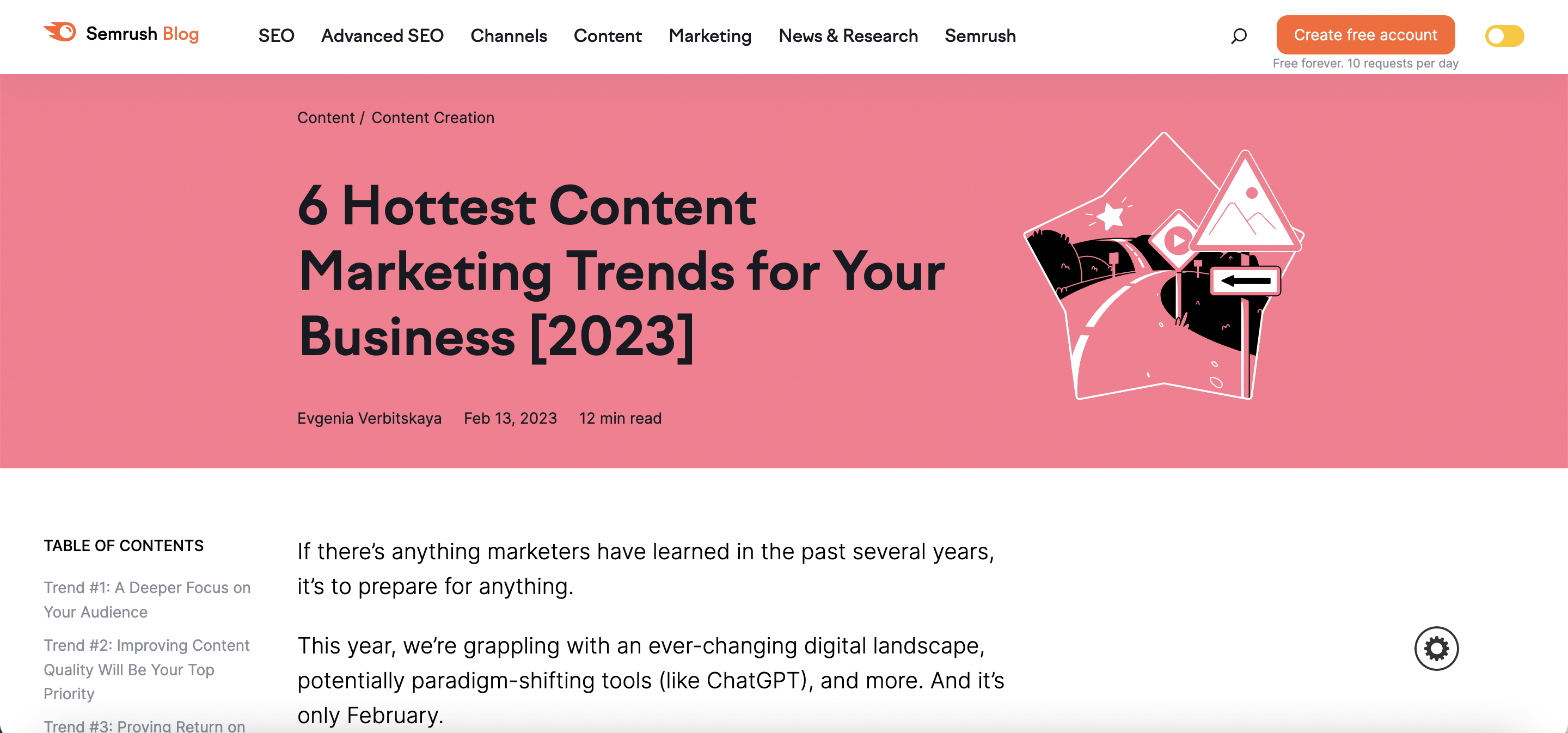 Minty featured in SemRush content marketing trends blog